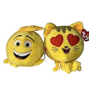 Emoji Movie Gene & Heart Shaped Eyes Cat Mini Plush NWT